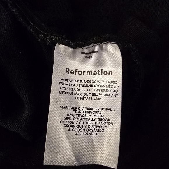 Reformation "Cotton Comfy" stretch fabric Black Draped Long Sleeve Dress XL - Picture 8 of 12